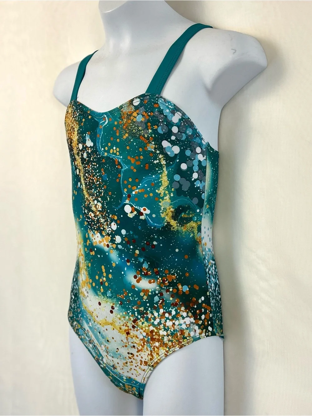 New Girls One Piece Swimsuit and Matching Sarong Wrap Set / Size 9-10 Youth